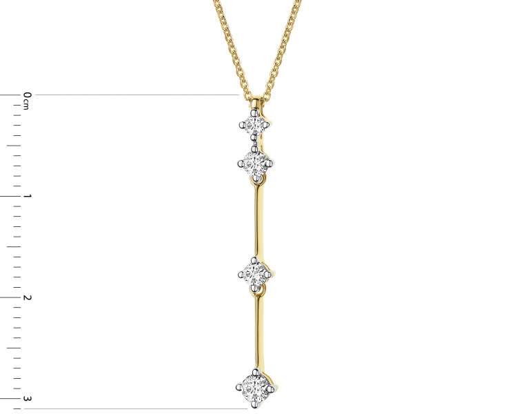 Naszyjnik z żółtego złota z brylantami - 0,27 ct - próba 585