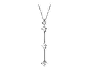 Naszyjnik z białego złota z brylantami - 0,27 ct - próba 585