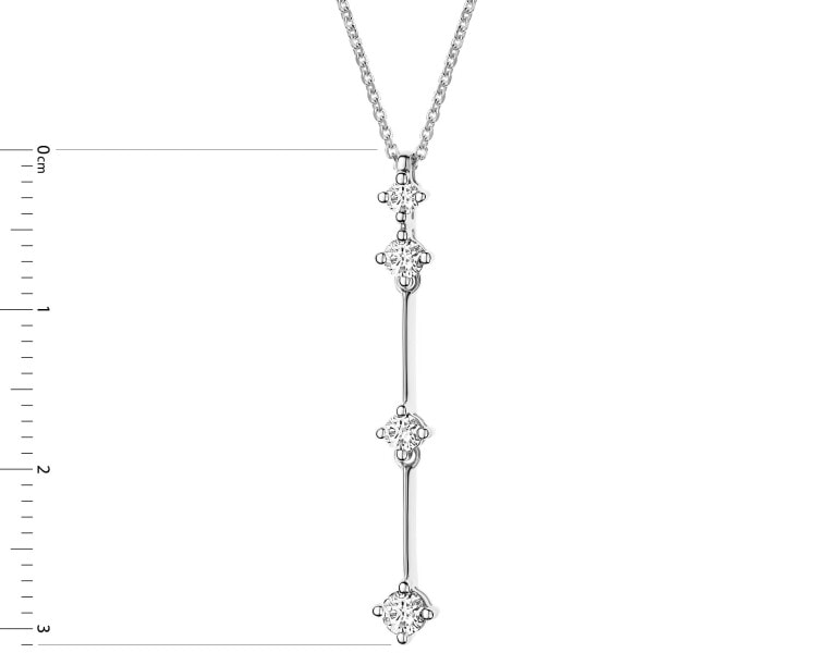 Naszyjnik z białego złota z brylantami - 0,27 ct - próba 585
