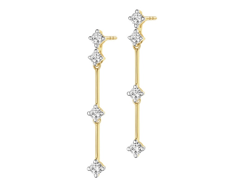 Zlaté náušnice s brilianty - 0,56 ct - ryzost 585