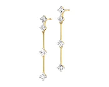 Kolczyki z żółtego złota z brylantami - 0,56 ct - próba 585