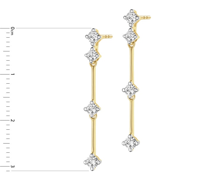Kolczyki z żółtego złota z brylantami - 0,56 ct - próba 585