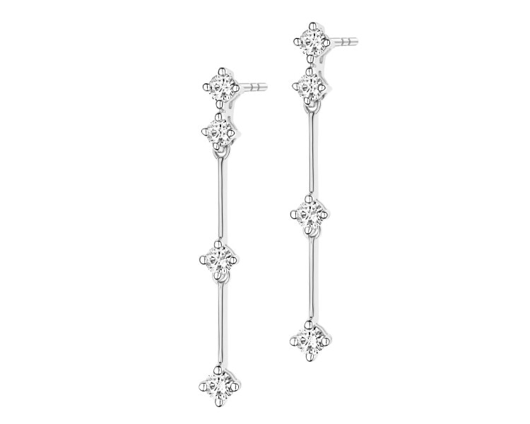 Náušnice z bílého zlata s brilianty - 0,56 ct - ryzost 585
