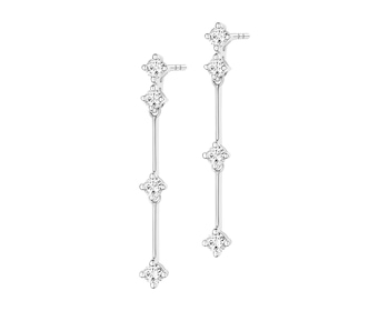 Kolczyki z białego złota z brylantami - 0,56 ct - próba 585