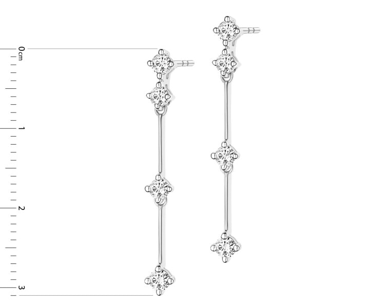 Kolczyki z białego złota z brylantami - 0,56 ct - próba 585
