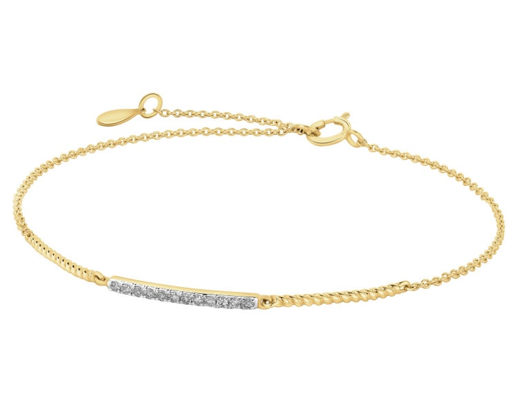 Zlatý náramek s diamanty - 0,06 ct - ryzost 585