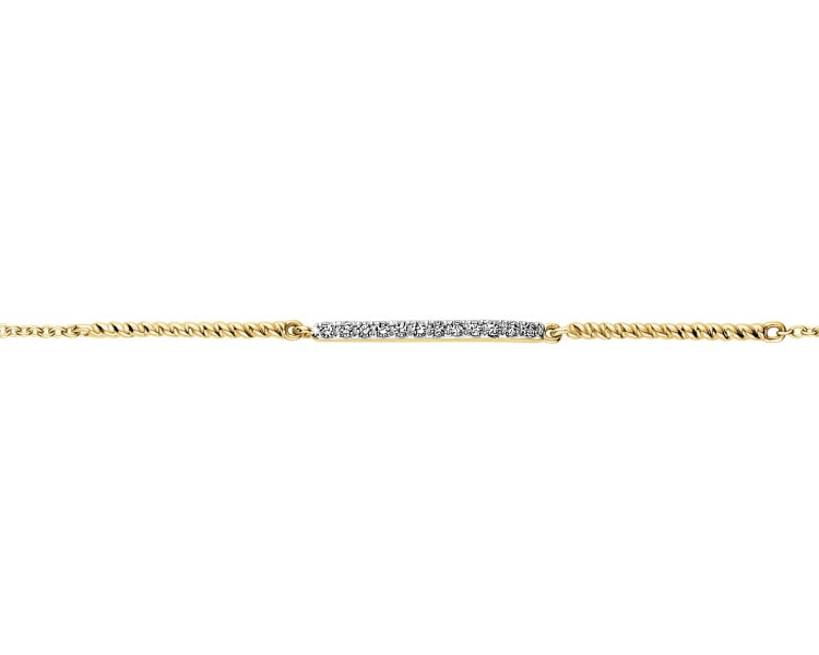 Zlatý náramek s diamanty - 0,06 ct - ryzost 585