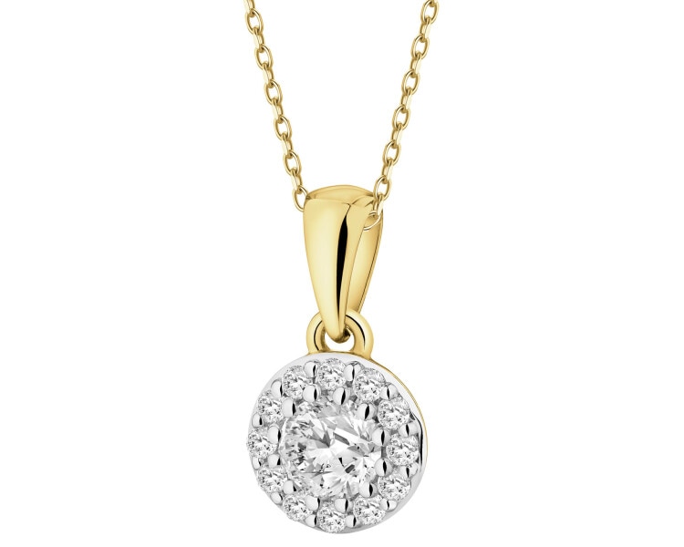 Zlatý přívěsek s diamanty - 0,25 ct - ryzost 585