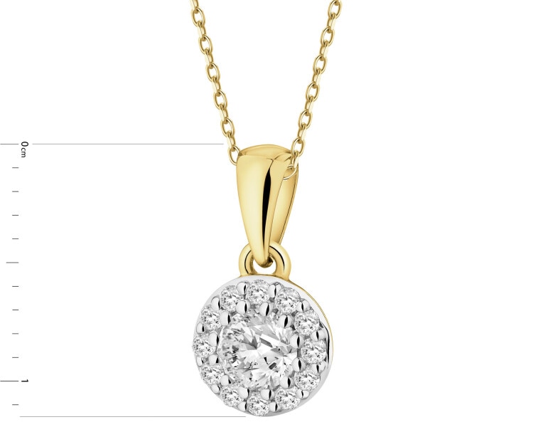 Zawieszka z żółtego złota z diamentami - 0,25 ct - próba 585