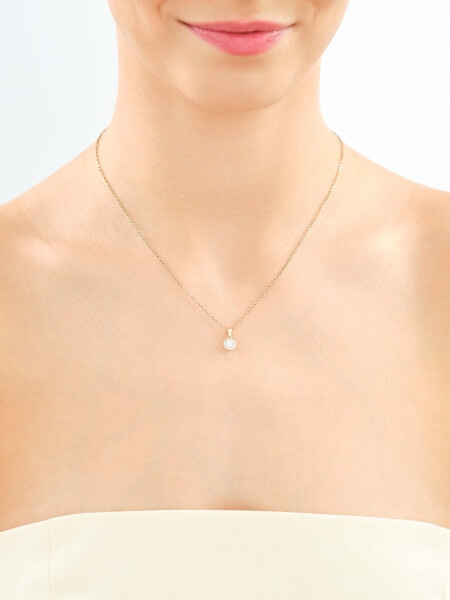 Zlatý přívěsek s diamanty - 0,25 ct - ryzost 585
