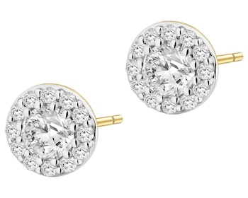 Zlaté náušnice s diamanty - 0,50 ct - ryzost 585