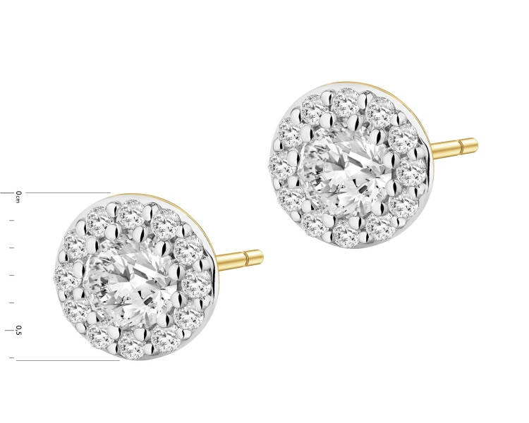 Kolczyki z żółtego złota z diamentami - 0,50 ct - próba 585