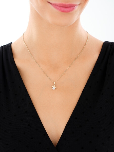 Zlatý přívěsek s diamanty - andílek - 0,007 ct - ryzost 585