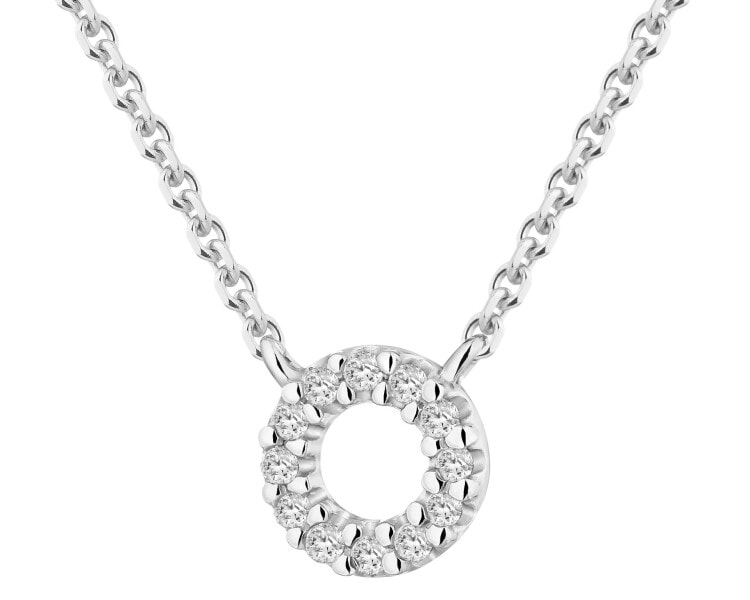 Náhrdelník z bílého zlata s diamanty - 0,02 ct - ryzost 585