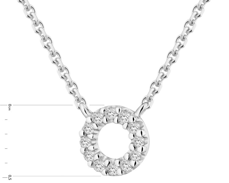 Náhrdelník z bílého zlata s diamanty - 0,02 ct - ryzost 585