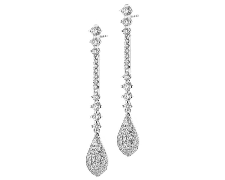 Náušnice z bílého zlata s brilianty - 1,15 ct - ryzost 750