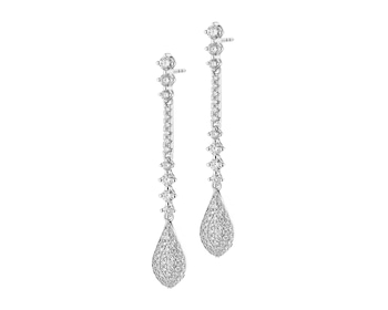 Kolczyki z białego złota z brylantami - 1,15 ct - próba 750