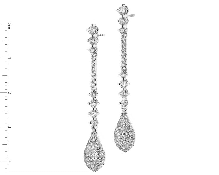 Kolczyki z białego złota z brylantami - 1,15 ct - próba 750