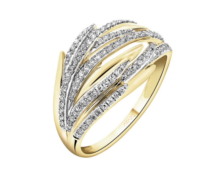 Zlatý prsten s diamanty - 0,25 ct - ryzost 585