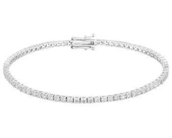 Bransoletka z białego złota z brylantami laboratoryjnymi - 19 cm - 3,00 ct - próba 750