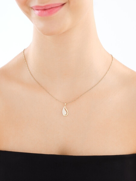 Złota zawieszka z cyrkoniami