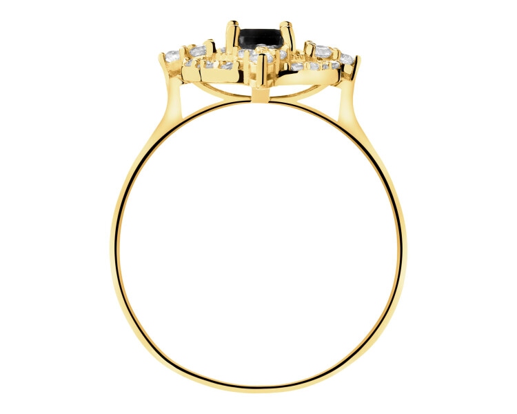 Złoty pierścionek z cyrkoniami