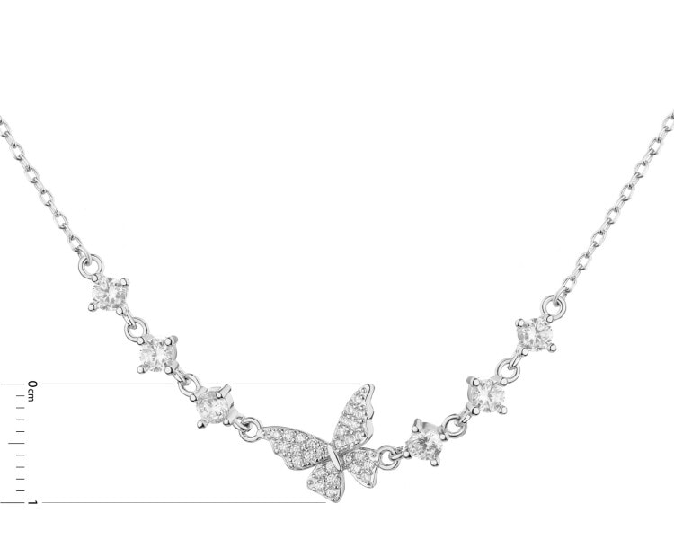 Naszyjnik srebrny z cyrkoniami - motyl