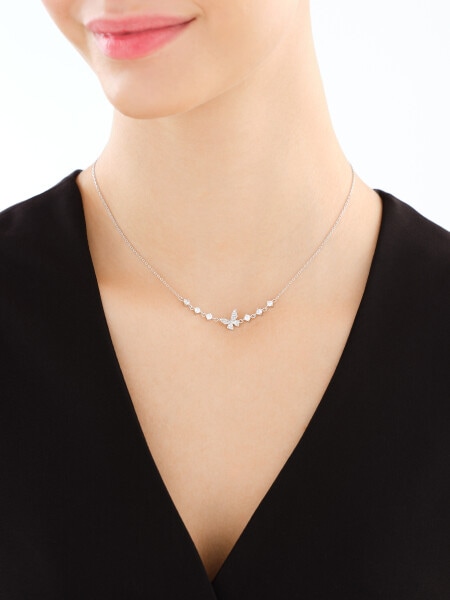 Naszyjnik srebrny z cyrkoniami - motyl