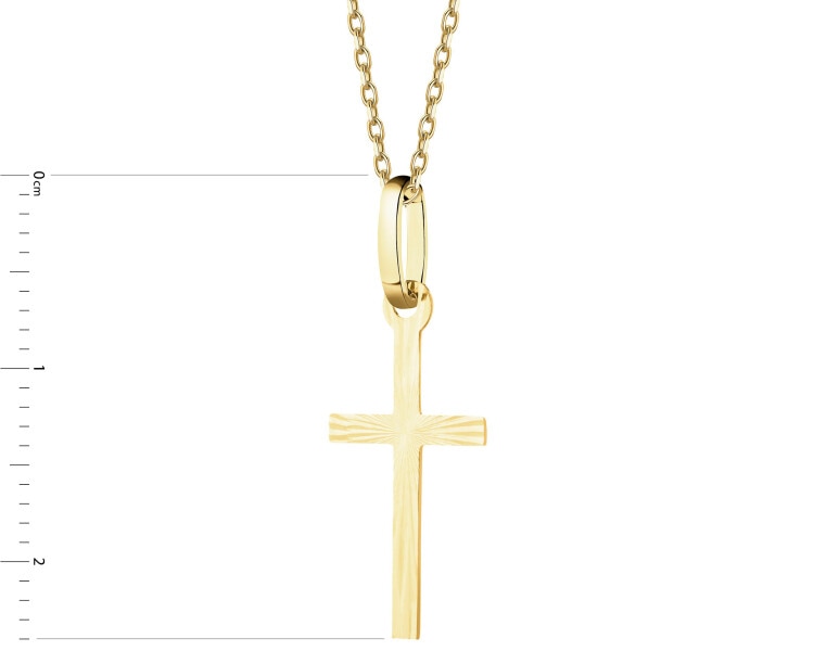 Zlatý přívěsek a řetízek - souprava - kříž