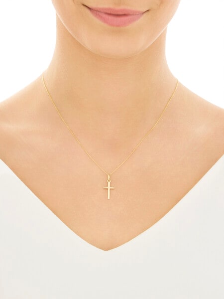 Złota zawieszka i łańcuszek - komplet - krzyż