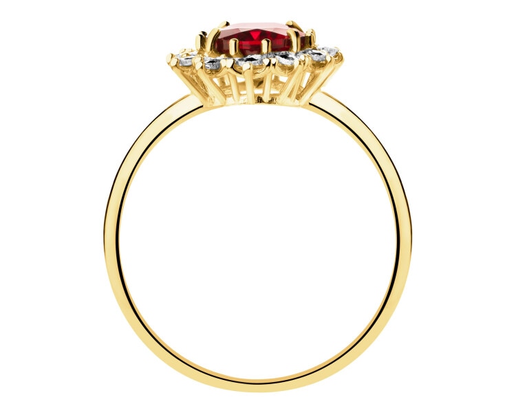 Złoty pierścionek z korundem syntetycznym