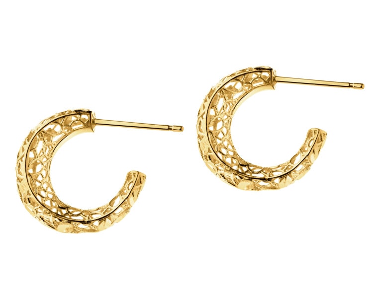 Złote kolczyki - kwiaty