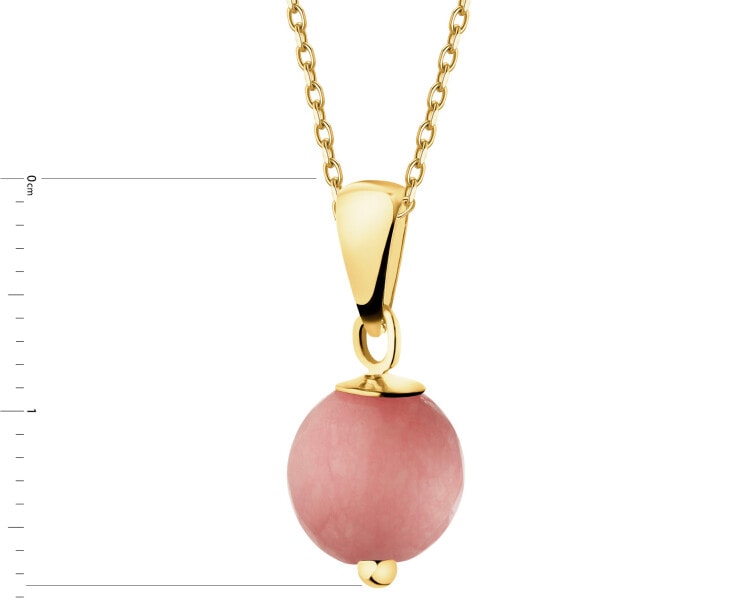 Złoty naszyjnik z kwarcem - kulka