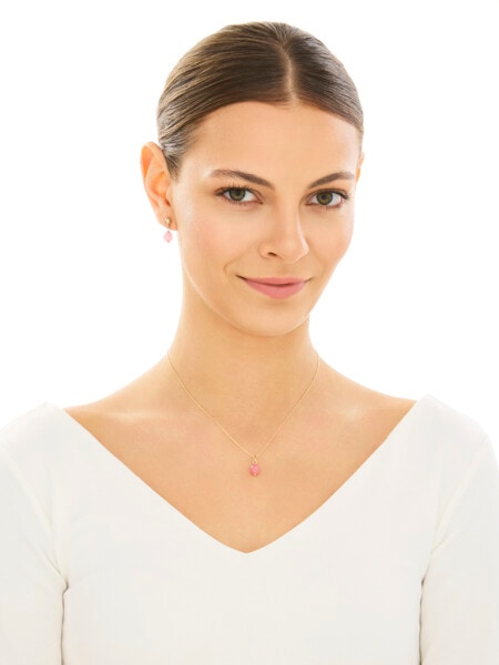 Złote kolczyki z kwarcami - kulki