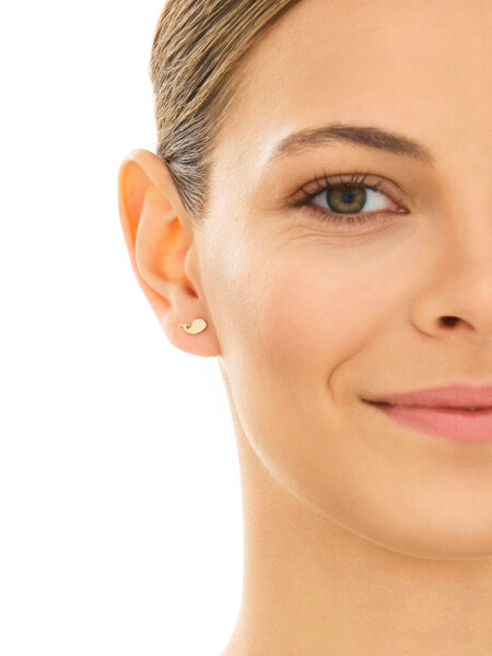 Złote kolczyki z cyrkoniami - wieloryby