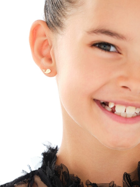 Złote kolczyki z cyrkoniami - wieloryby