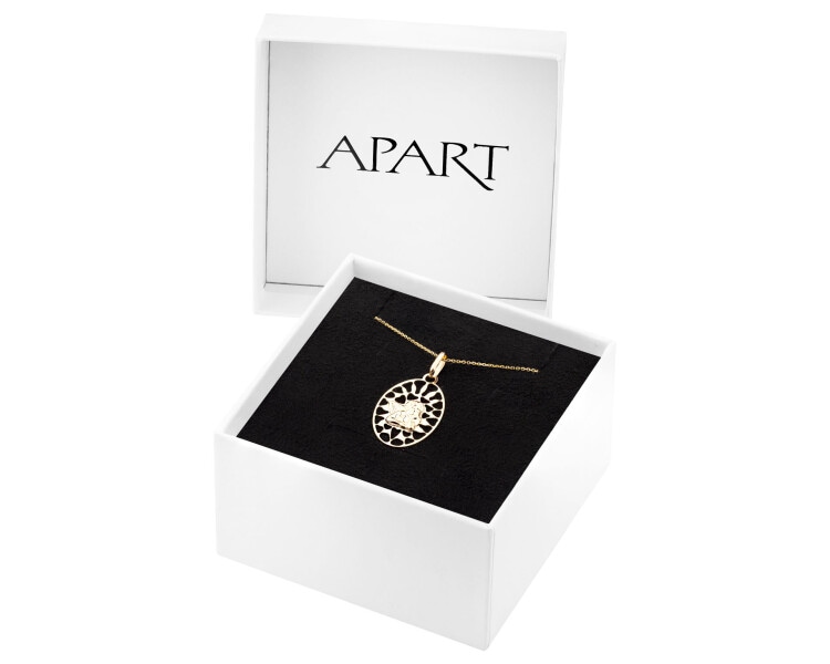 Złota zawieszka i łańcuszek - komplet - aniołek