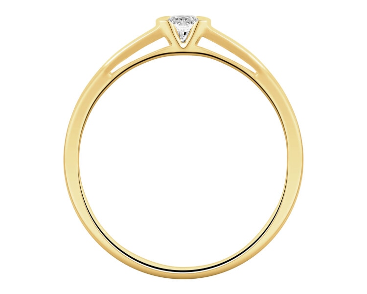 Zlatý prsten s briliantem - 0,12 ct - ryzost 585