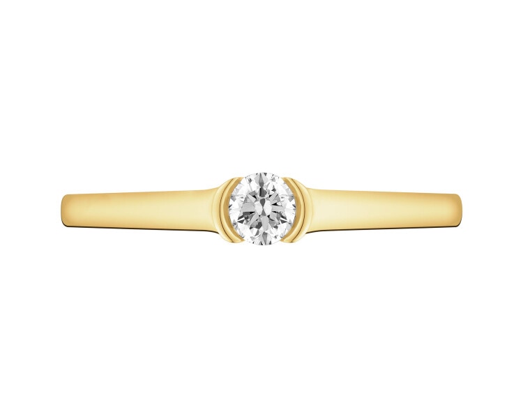 Zlatý prsten s briliantem - 0,12 ct - ryzost 585