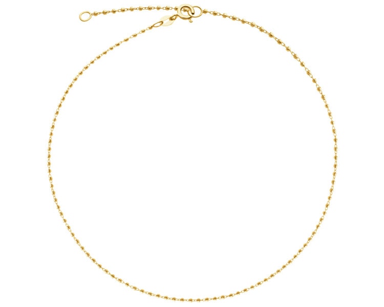 Złota bransoletka na nogę - kulki