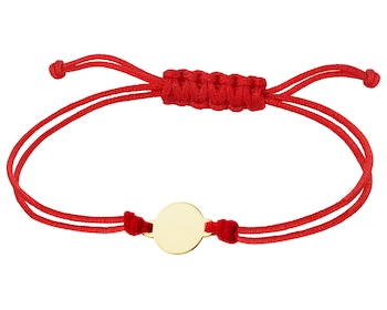 Náramek s prvky ze žlutého zlata - kroužek