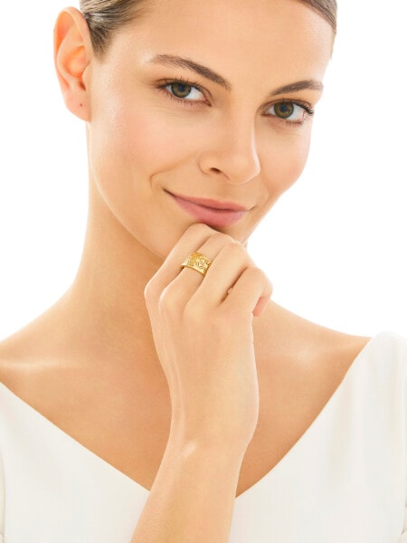 Złoty pierścionek - kwiaty