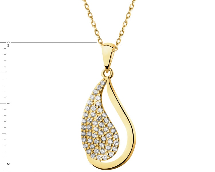 Złota zawieszka z cyrkoniami