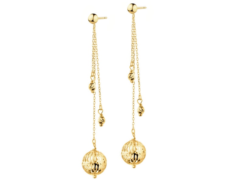 Złote kolczyki - kulki