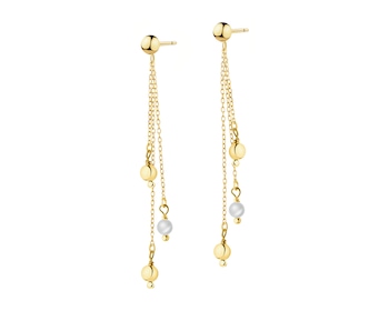 Zlaté náušnice s perlami - kuličky