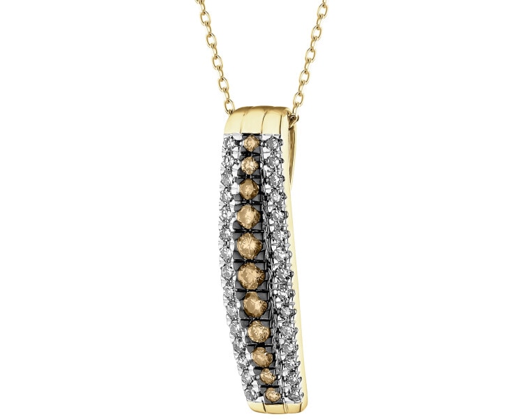 Zawieszka z żółtego złota z diamentami - 0,31 ct - próba 585
