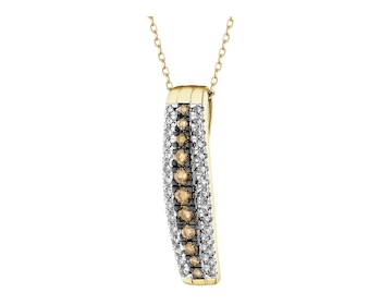 Zawieszka z żółtego złota z diamentami - 0,31 ct - próba 585