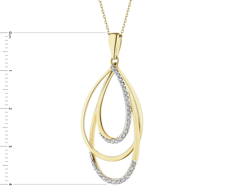 Zlatý přívěsek s brilianty - 0,20 ct - ryzost 585