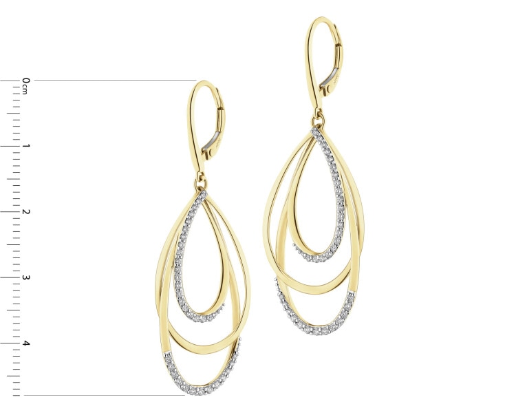 Kolczyki z żółtego złota z brylantami - 0,40 ct - próba 585