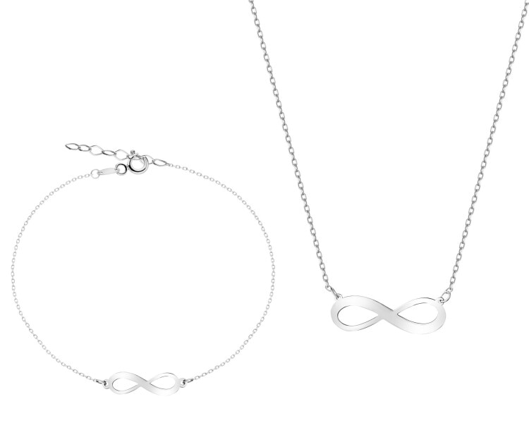 Zlatý náramek a náhrdelník - souprava - nekonečno